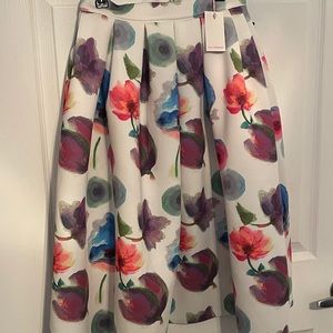 NWT Floral Midi Skirt